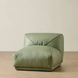 Crosby Light Green Leather Armless Module