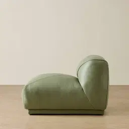 Crosby Light Green Leather Armless Module