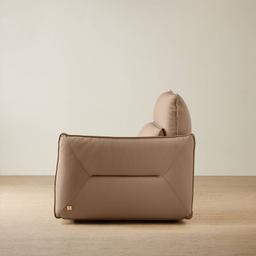 Linton Mushroom Beige Leather Dual Electric Recliner Right Arm Module