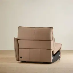Linton Mushroom Beige Leather Dual Electric Recliner Right Arm Module