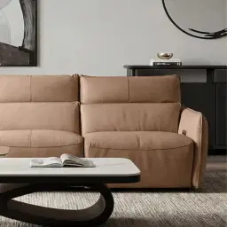 Linton Mushroom Beige Leather Dual Electric Recliner Right Arm Module