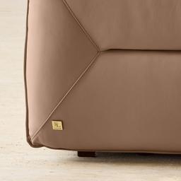 Linton Mushroom Beige Leather Dual Electric Recliner Right Arm Module