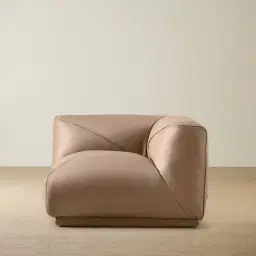 Crosby Mushroom Beige Leather Right Arm Module