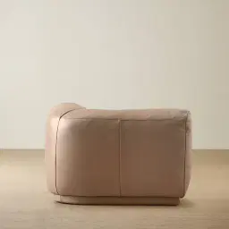 Crosby Mushroom Beige Leather Left Arm Module