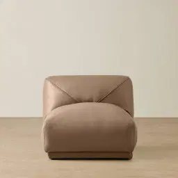 Crosby Mushroom Beige Leather Armless Module