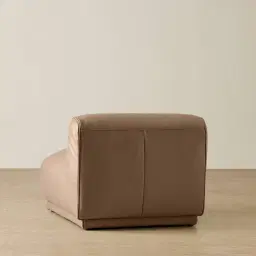 Crosby Mushroom Beige Leather Armless Module