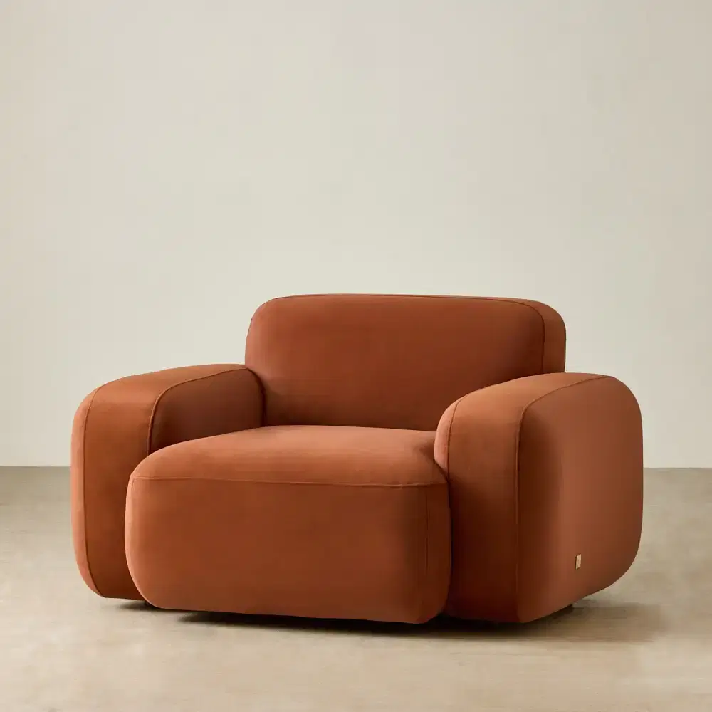 Capri Copper Brown Velveteen Occasional Chair