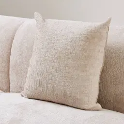 Powder White Chenille Fabric Cushion 50x50