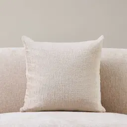 Powder White Chenille Fabric Cushion 50x50