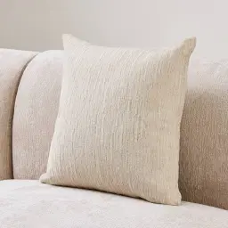 Atlas Cream Chenille Fabric Cushion 50x50