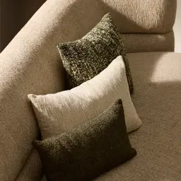 Atlas Cream Chenille Fabric Cushion 40x60