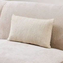 Atlas Cream Chenille Fabric Cushion 30x50