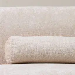 Powder White Chenille Fabric Bolster Cushion 60x20