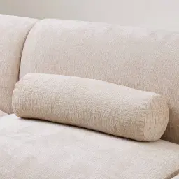 Powder White Chenille Fabric Bolster Cushion 60x20