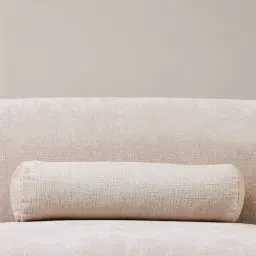 Powder White Chenille Fabric Bolster Cushion 60x20