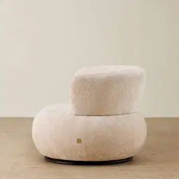 Marlowe Powder White Chenille Fabric Occasional Chair