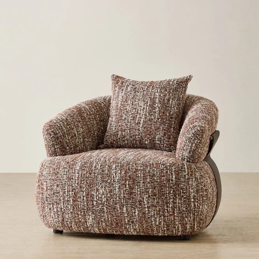 Velinor Auburn Red Woven Fabric Occasional Chair