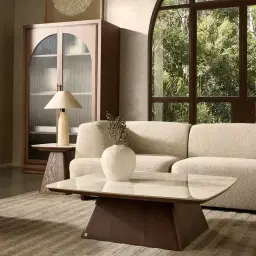 Calma Pearl Beige Fabric Left Arm Module