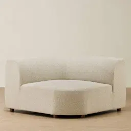 Calma Pearl Beige Fabric Wedge Corner Module