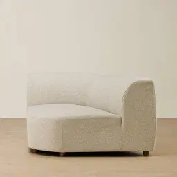 Calma Pearl Beige Fabric Wedge Corner Module