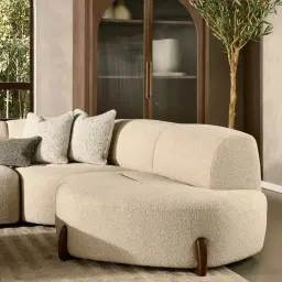 Calma Pearl Beige Fabric Right Cuddler Module