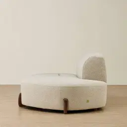 Calma Pearl Beige Fabric Right Cuddler Module