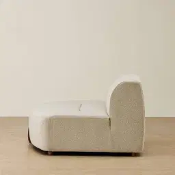 Calma Pearl Beige Fabric Left Cuddler Module