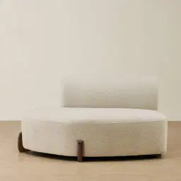 Calma Pearl Beige Fabric Left Cuddler Module