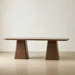 Dunstan Smoky Walnut Veneer Rectangular Dining Table - 240x120cm