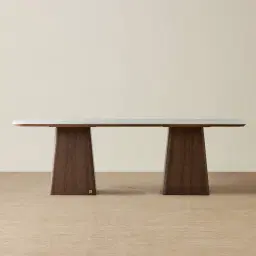 Dunstan Smoky Walnut Veneer Rectangular Dining Table - 240x120cm