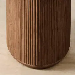 Terra Linea Amber Brown Ash Veneer Single Leg Rectangular Dining Table - 240cm x 120cm