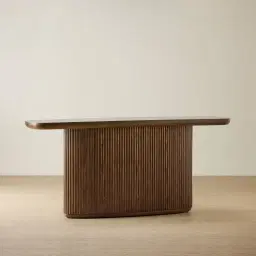 Terra Linea Amber Brown Ash Veneer Console Table