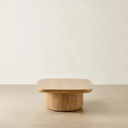 Terra Linea Light Brown Ash Veneer Rectangular Coffee Table