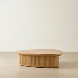 Terra Linea Light Brown Ash Veneer Low Triangular Coffee Table - 110cm