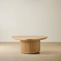 Terra Linea Light Brown Ash Veneer High Triangular Coffee Table - 90cm