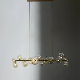 Bubbles Transparent Chandelier - Brushed Brass