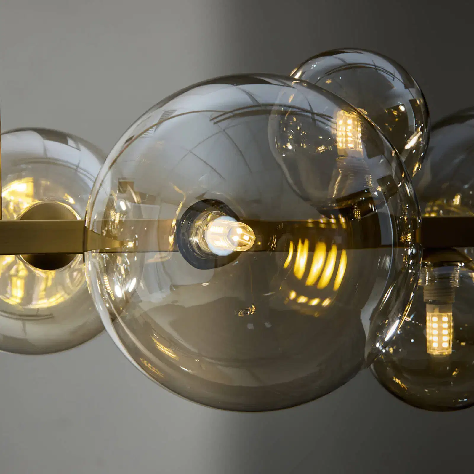 Bubbles Transparent Chandelier - Brushed Brass