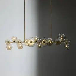 Bubbles Transparent Chandelier - Brushed Brass