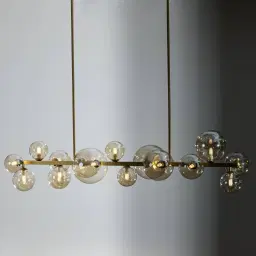 Bubbles Transparent Chandelier - Brushed Brass