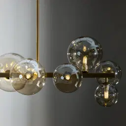 Bubbles Transparent Chandelier - Brushed Brass