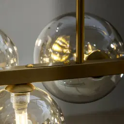 Bubbles Transparent Chandelier - Brushed Brass