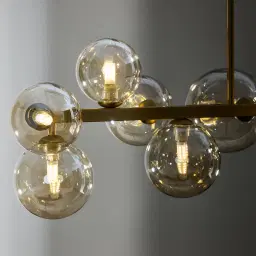 Bubbles Transparent Chandelier - Brushed Brass