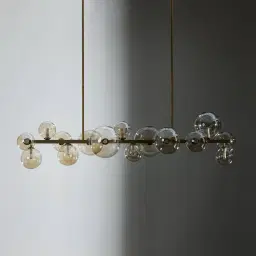 Bubbles Transparent Chandelier - Brushed Brass