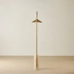 Carthy Travertine Floor Lamp