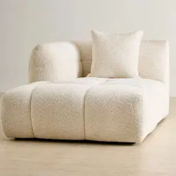 Amity Stone Cream Woven Fabric Left Chaise Module