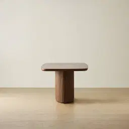 Terra Linea Amber Brown Ash Veneer Single Leg Rectangular Dining Table - 180cm x 100cm