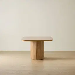Terra Linea Light Brown Ash Veneer Single Leg Rectangular Dining Table - 270cm x 120cm
