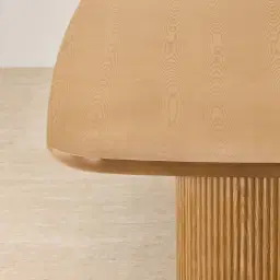 Terra Linea Light Brown Ash Veneer Two - Round Leg Rectangular Dining Table - 270cm x 120cm