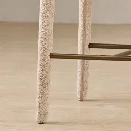 Debra Mid Beige Woven Fabric Counter Stool