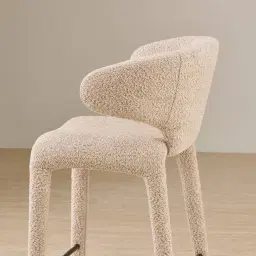 Debra Mid Beige Woven Fabric Counter Stool